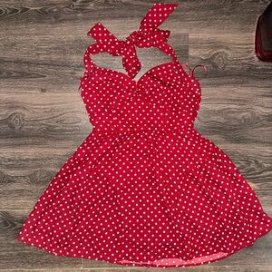 Trixxi Red Polka Dot mini dress